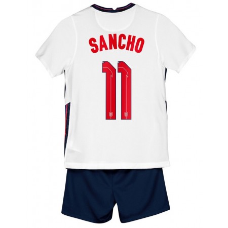 Billiga Fotbollströjor England Sancho 11 Barn Hemma tröja EM 2020 Kortärmad